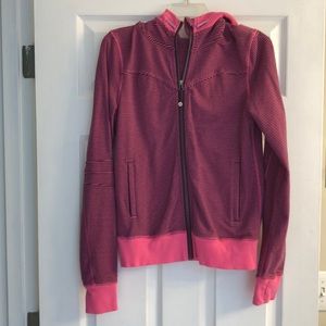 Lululemon Striped Zip-Up Hooded Sweatshirt